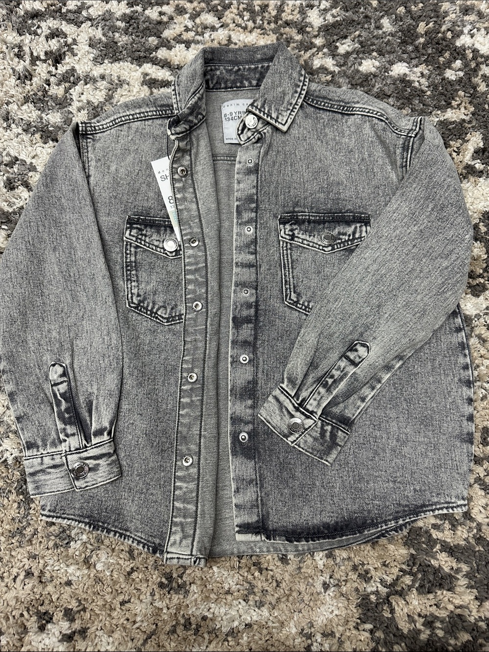Primark Grey Washed Denim Shirt Jacket - Picture 7 of 9